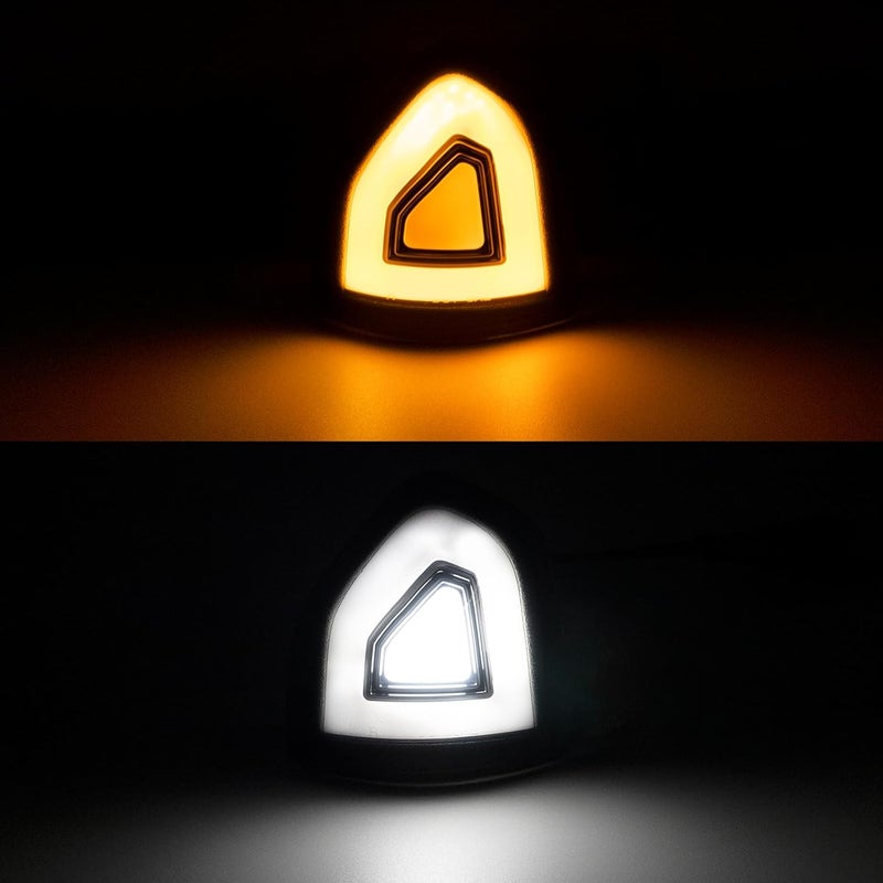 Aexploer Side Tow Mirror Turn Signal Lights LED Compatible with Ram 1500 2021-2023/for Ram 1500 Classic 2022 2023/for Ram 2500 3500 19-22 Amber Blink Turn Marker White LED Position Lights (Smoked Len) - Image 2